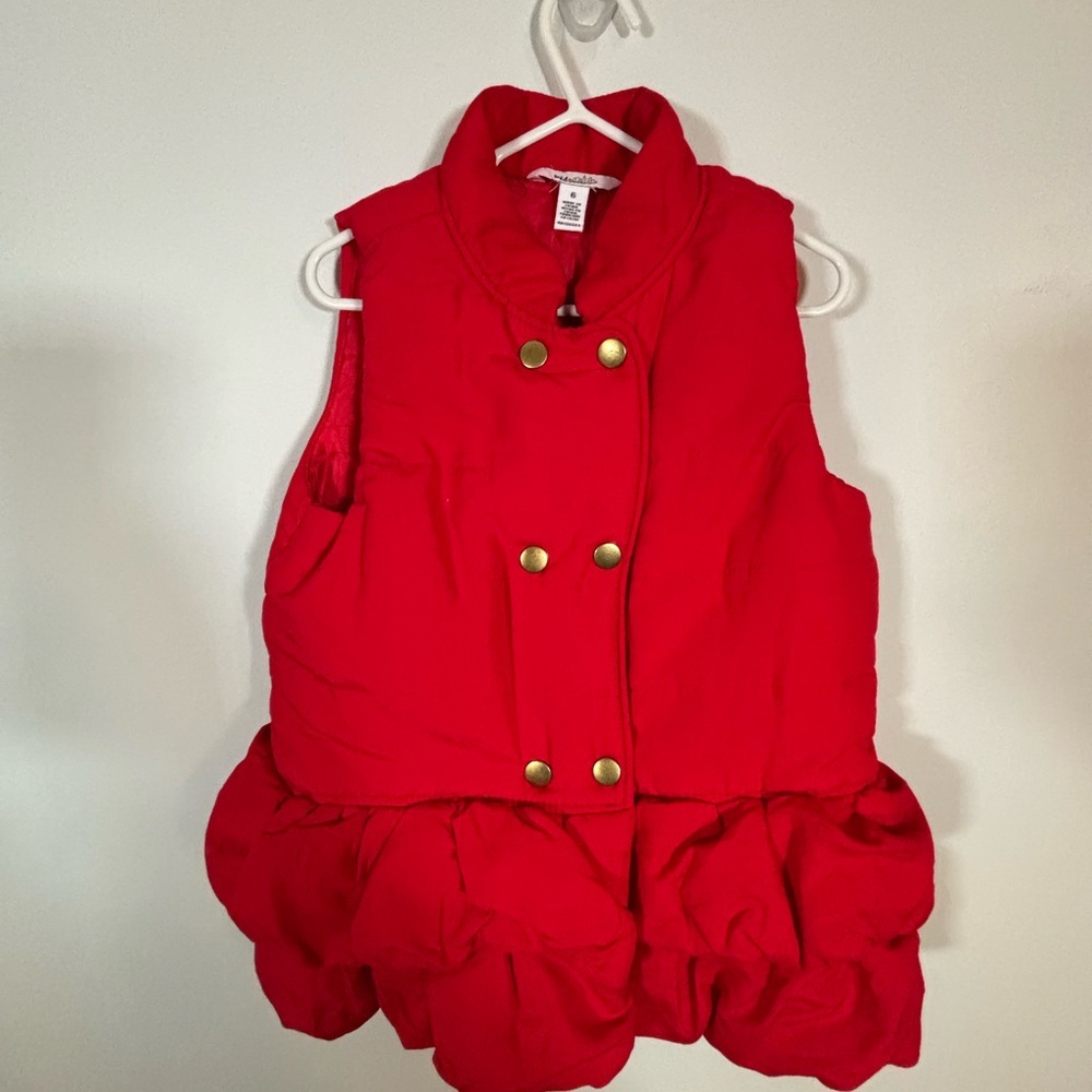 Kids Headquarters Girls 3pc Set Sz 6 Red Vest Glitter Top Houndstooth Leggings - Picture 2 of 12